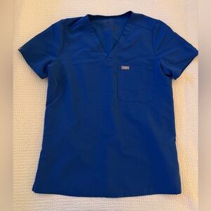 Catarina One-Pocket Scrub Top; Royal Blue